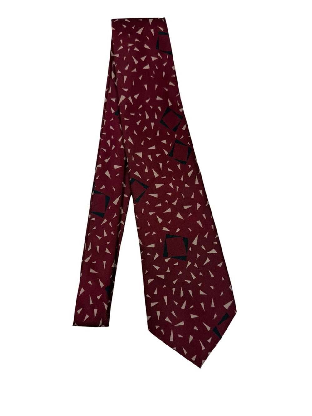 Vintage Italian silk Handmade Geometric Pattern Tie - Unbranded